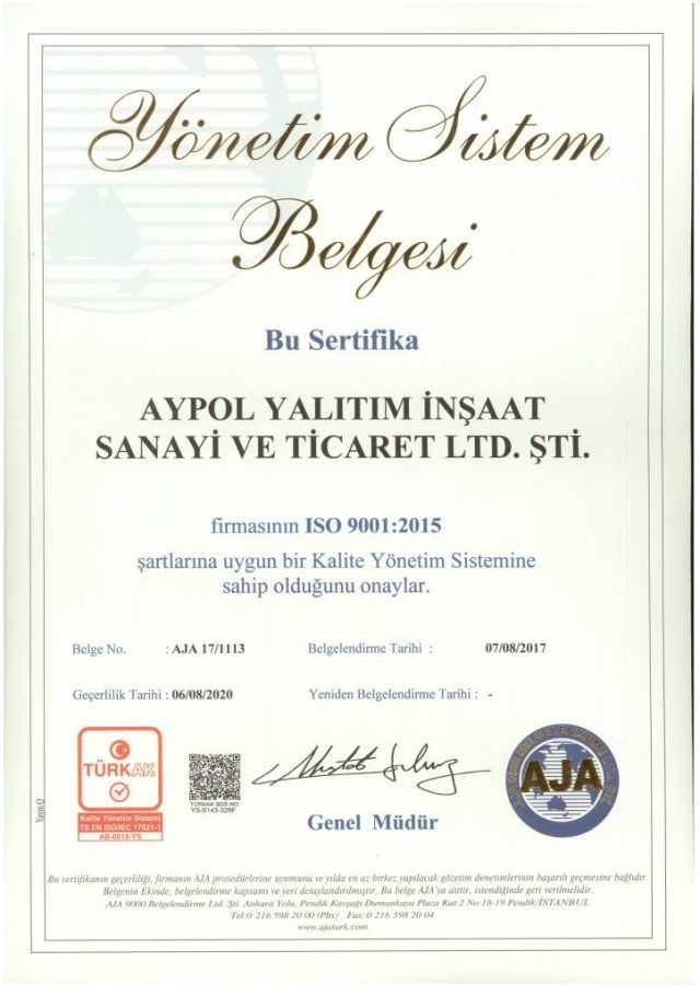 İSO BELGESİ