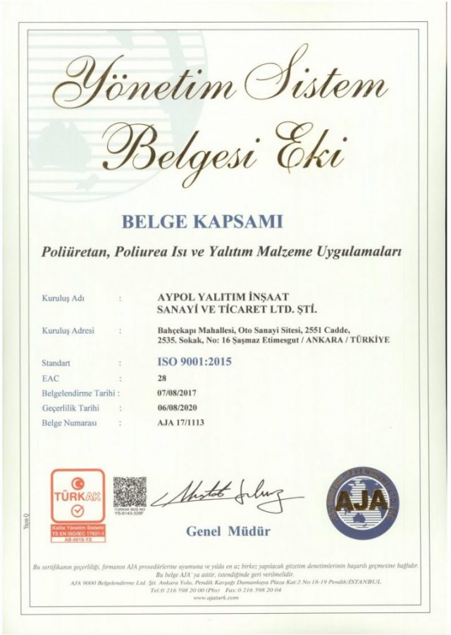 İSO BELGESİ